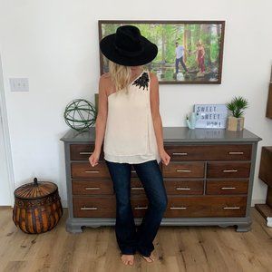 Cynthia Rowley Beaded One Shoulder Top